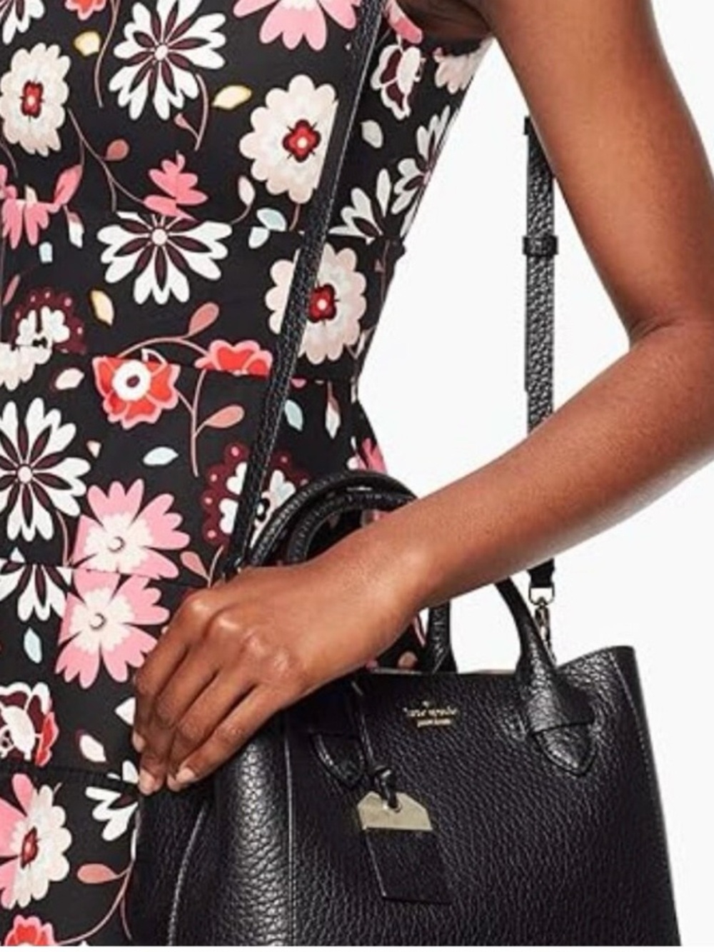 Kate Spade Carter Street Devlin Black Pebbled Leather Satchel Crossbody